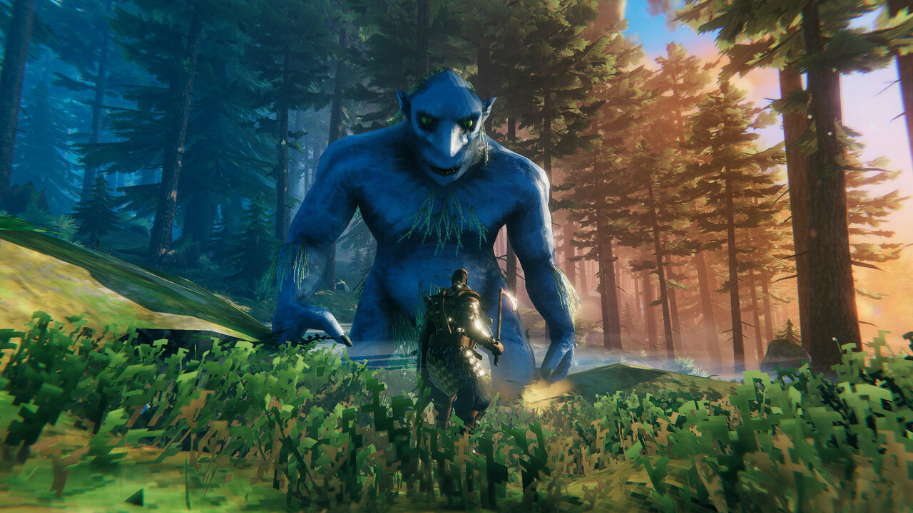 Eikthyr's Meadows altar in Valheim, official screenshot